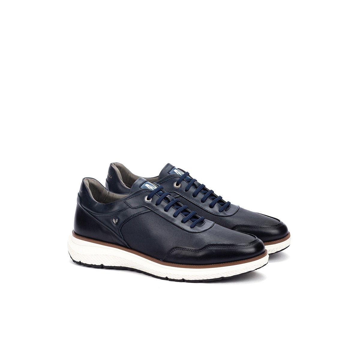 Baskets cuir Canterbury blue, MARTINELLI