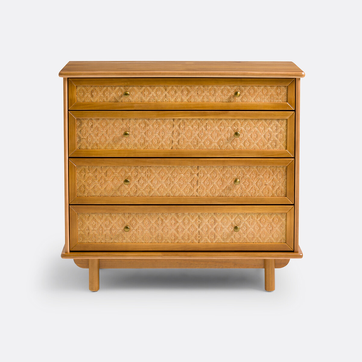 Commode pin massif et cannage, Orient pin ciré, LA REDOUTE INTERIEURS