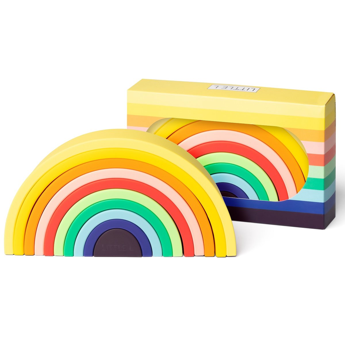 Arc en ciel en silicone multicolore jaune, LITTLE L