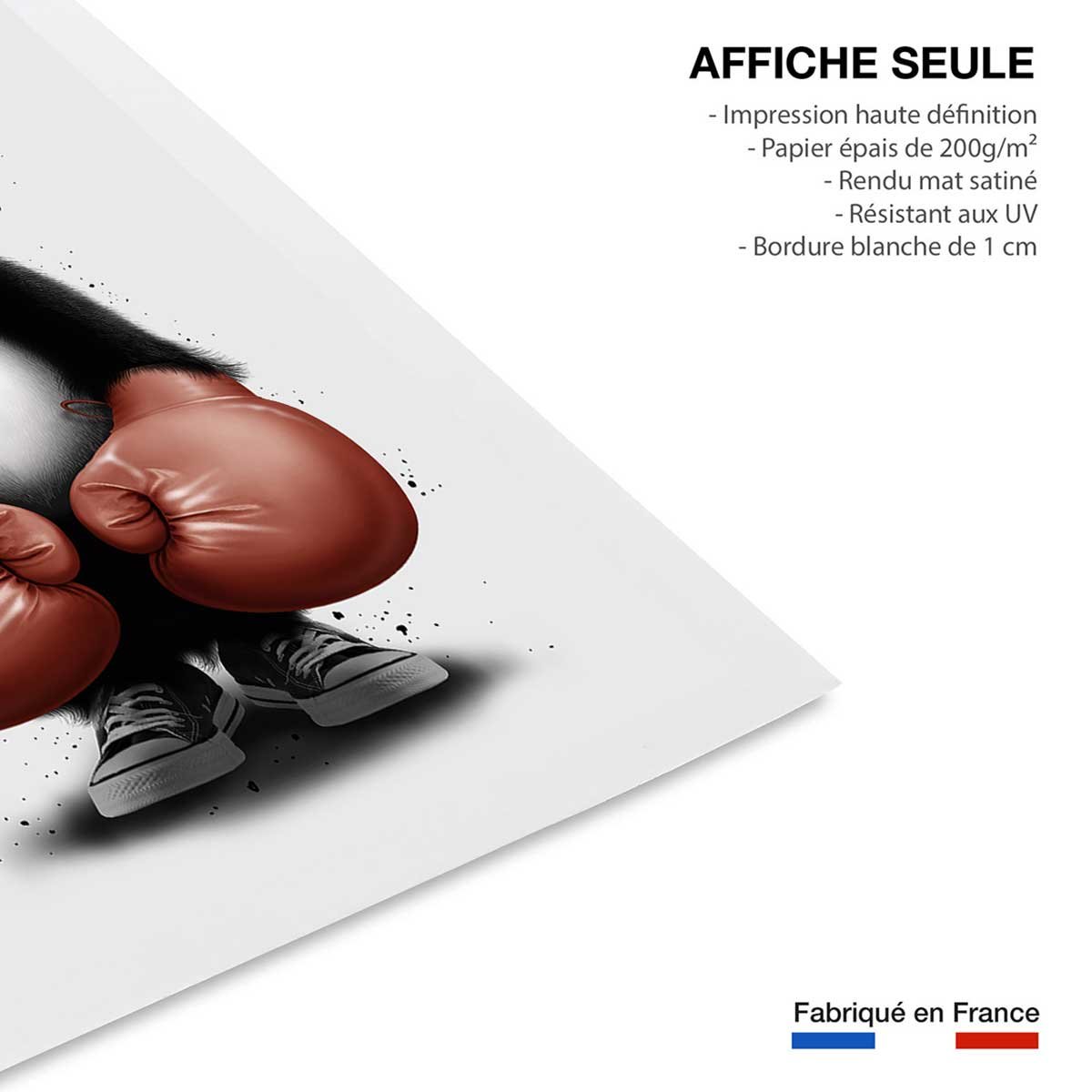 Affiche enfant panda boxer affiche seule, HEXOA