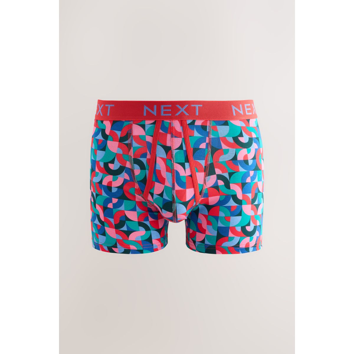 Boxer avec ouverture sur le devant, lot de 5 imprimé géométrique cercle bleu vif/orange/violet, NEXT