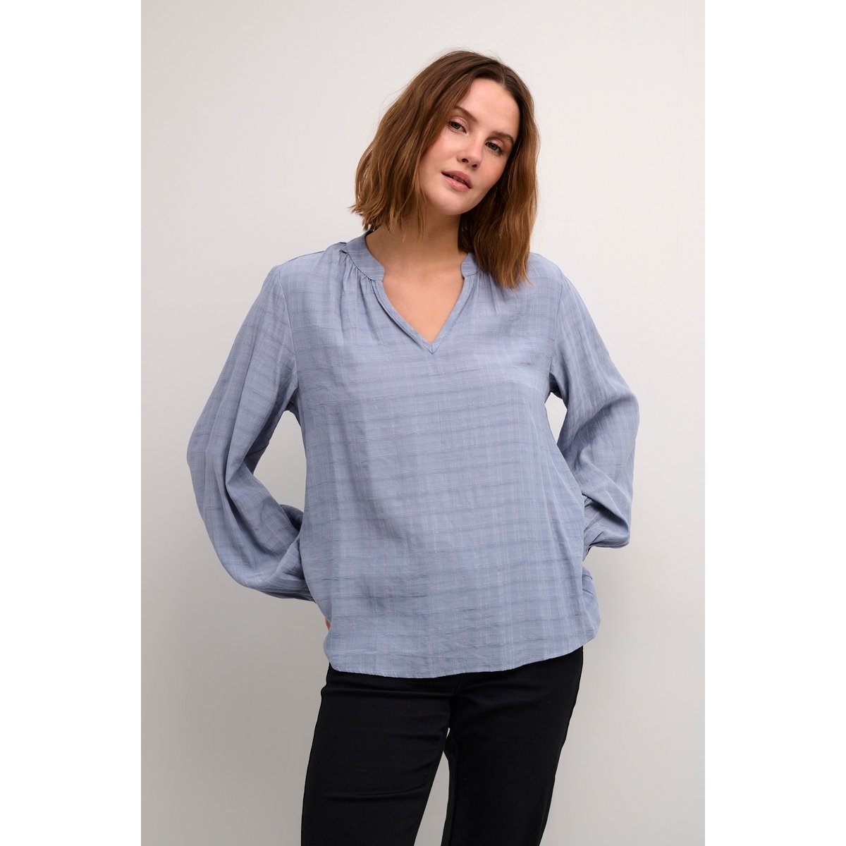 Long sleeved blouse bleu infinity c., KAFFE