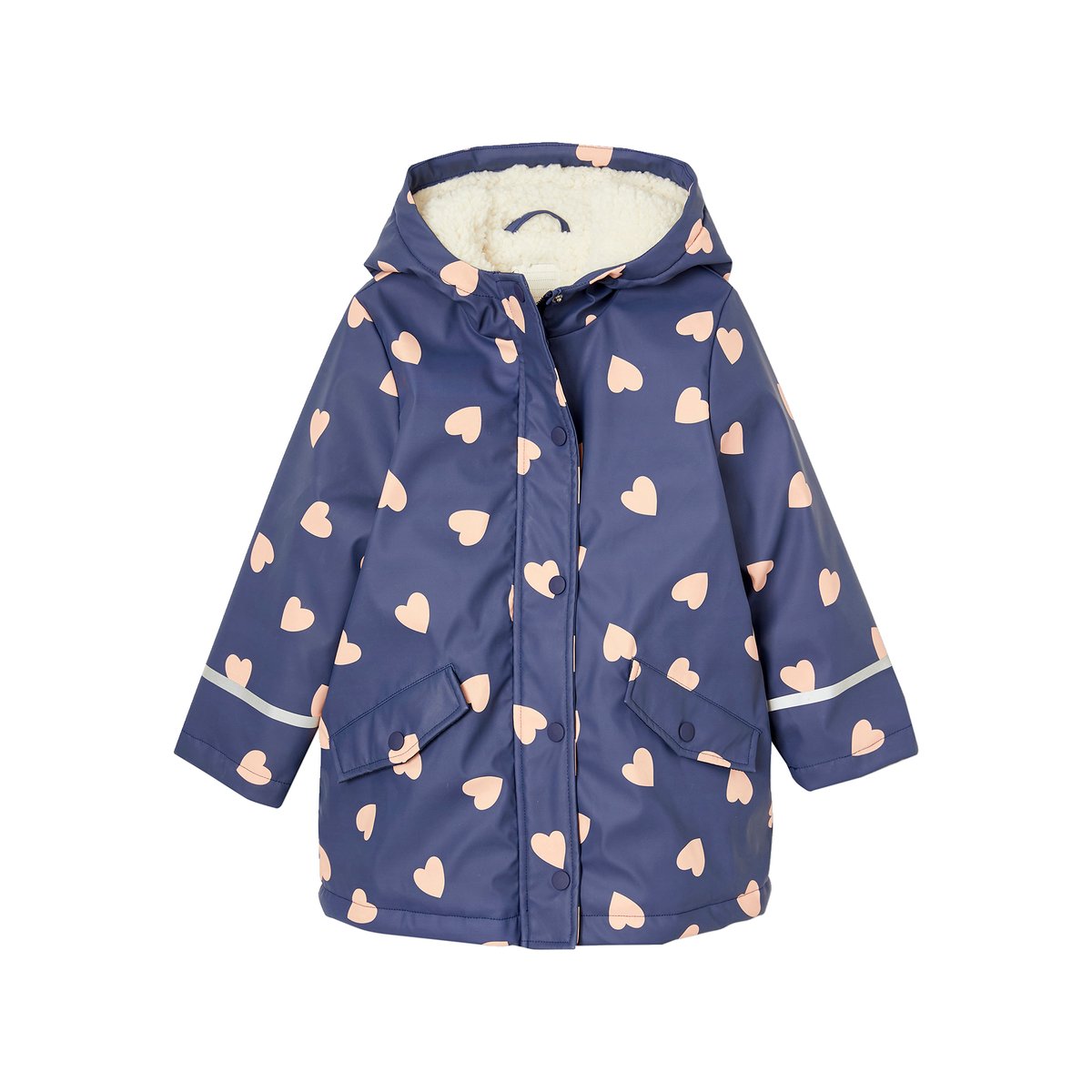 Ciré à capuche doublé sherpa indigo, VERTBAUDET