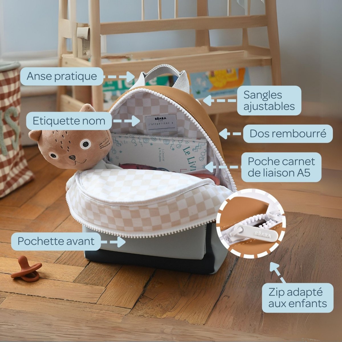 Sac à dos 7,5L pour enfant FARO matcha latte, BEABA