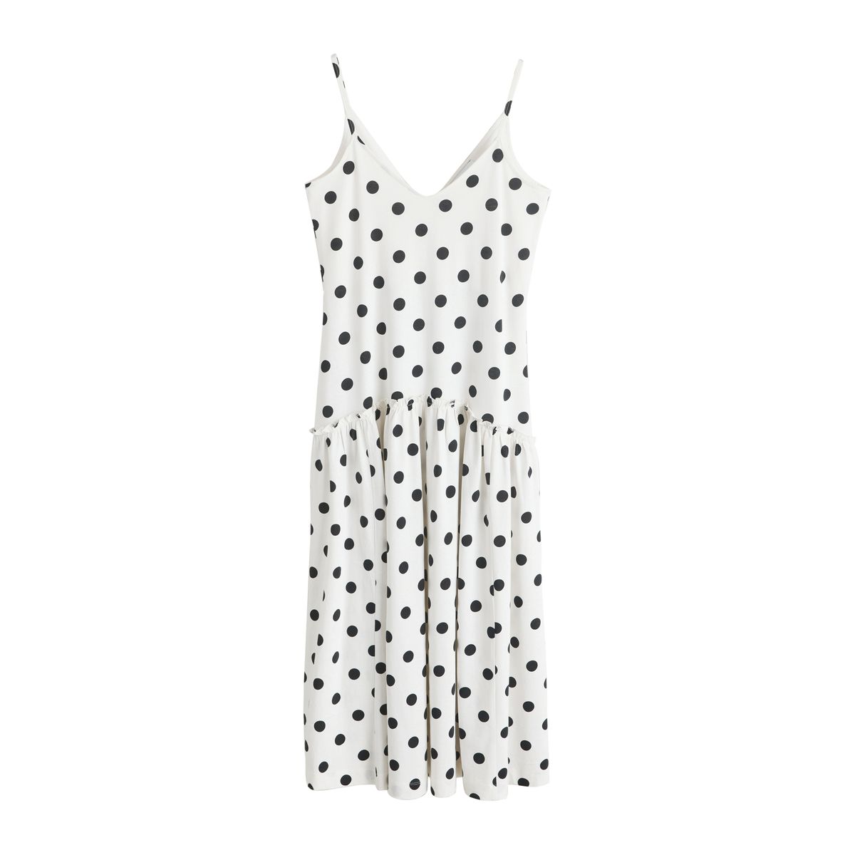 Robe en jersey taille basse à bretelles pois monochrome, NEXT