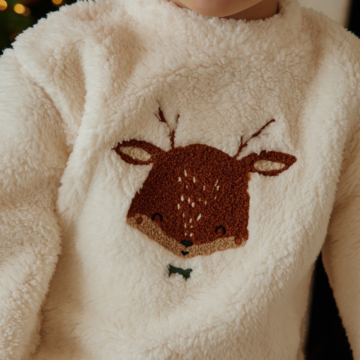 Sweat-shirt bébé en sherpa Oslo ecru, PETIT BEGUIN