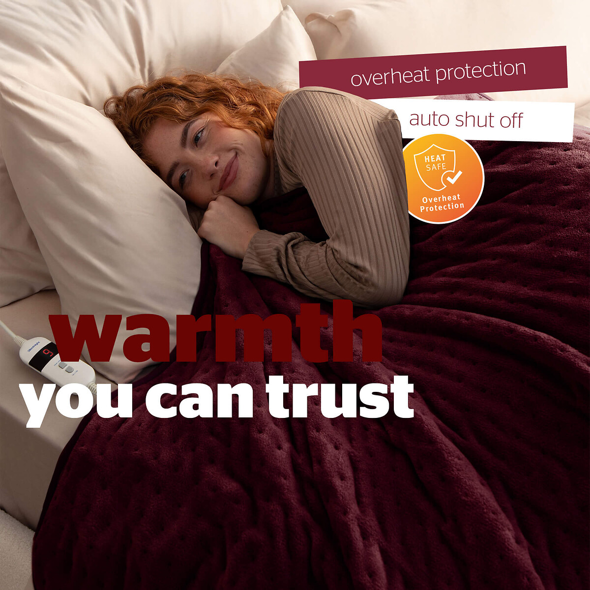 Luxury Heated Throw berry, SILENTNIGHT
