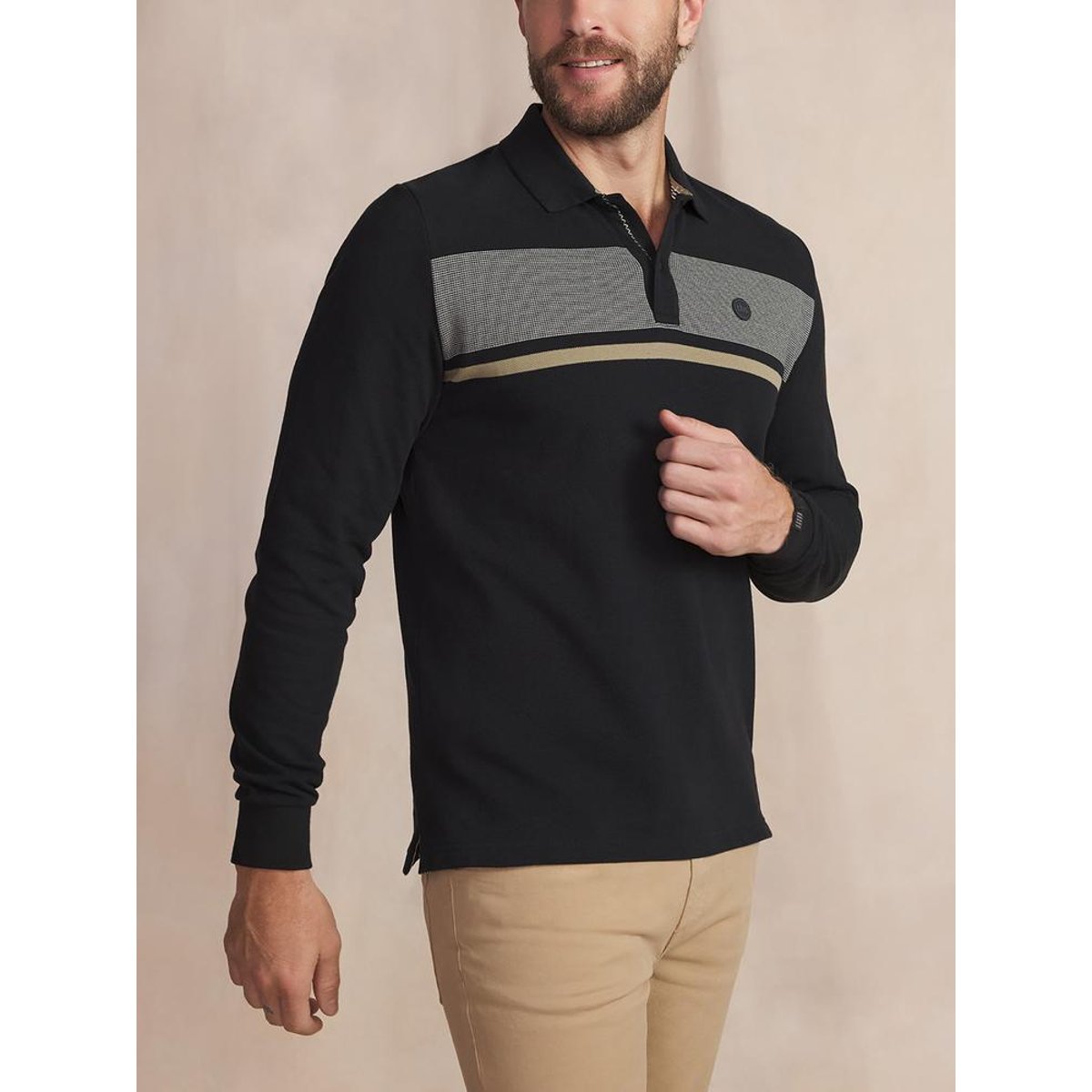Polo manches longues KABYEPOL noir, TBS