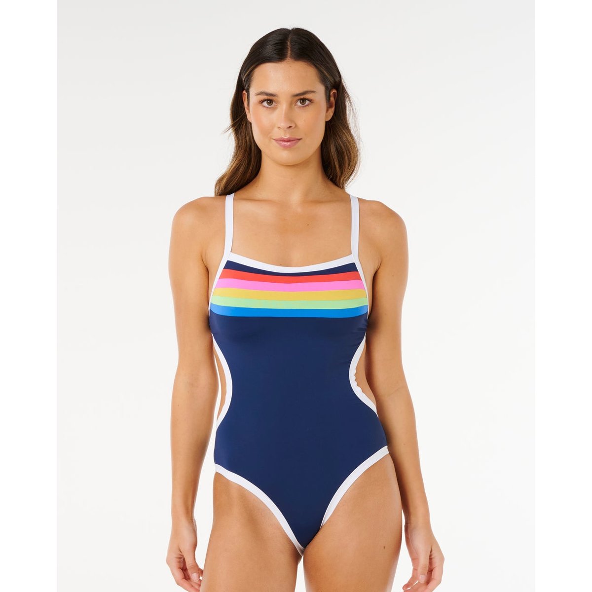 Maillot une pièce tanga SURF STRIPE bleu marine foncé, RIP CURL