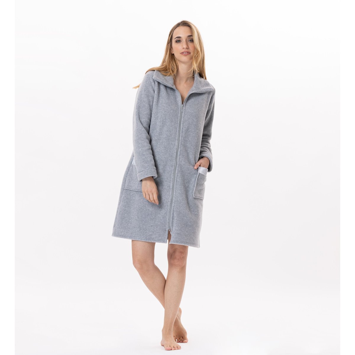 Robe de chambre zippée en polaire ESSENTIEL H54A beige, LE CHAT