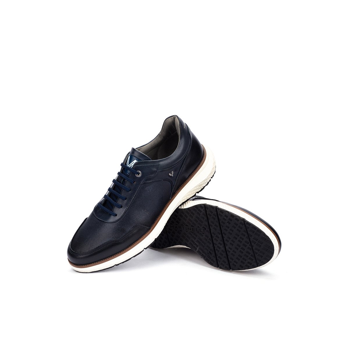 Baskets cuir Canterbury blue, MARTINELLI