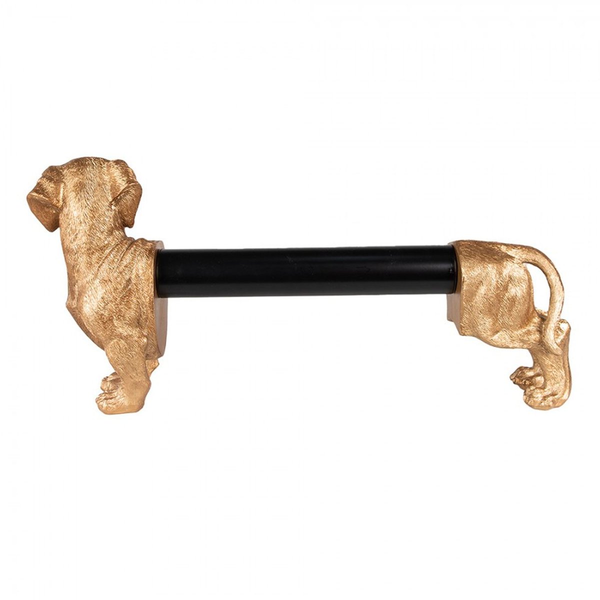 Dérouleur essuie-tout à poser chien doré 46x15x23cm doré, WADIGA