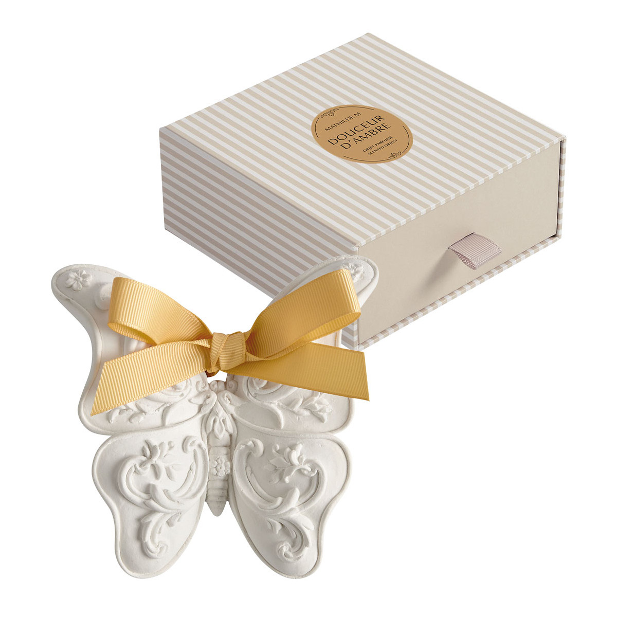Décor parfumé Grand Papillon - DOUCEUR D'AMBRE blanc, MATHILDE M