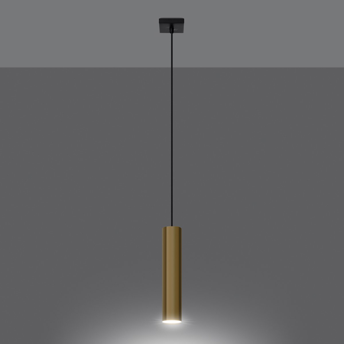 Suspension Acier Éclat Doré GU10 1 Lagos jaune, EDEN