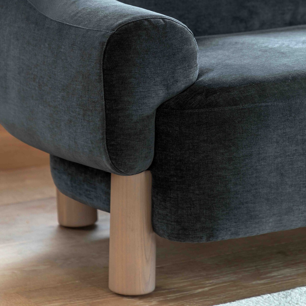Weston Velvet Chenille 3-Seater Sofa carbon, ÉDITÉ