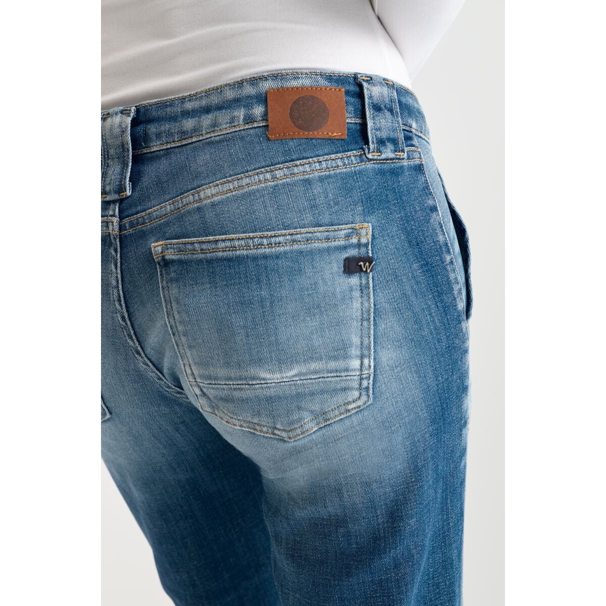 Jeans flare , longueur 34 blue, LE TEMPS DES CERISES