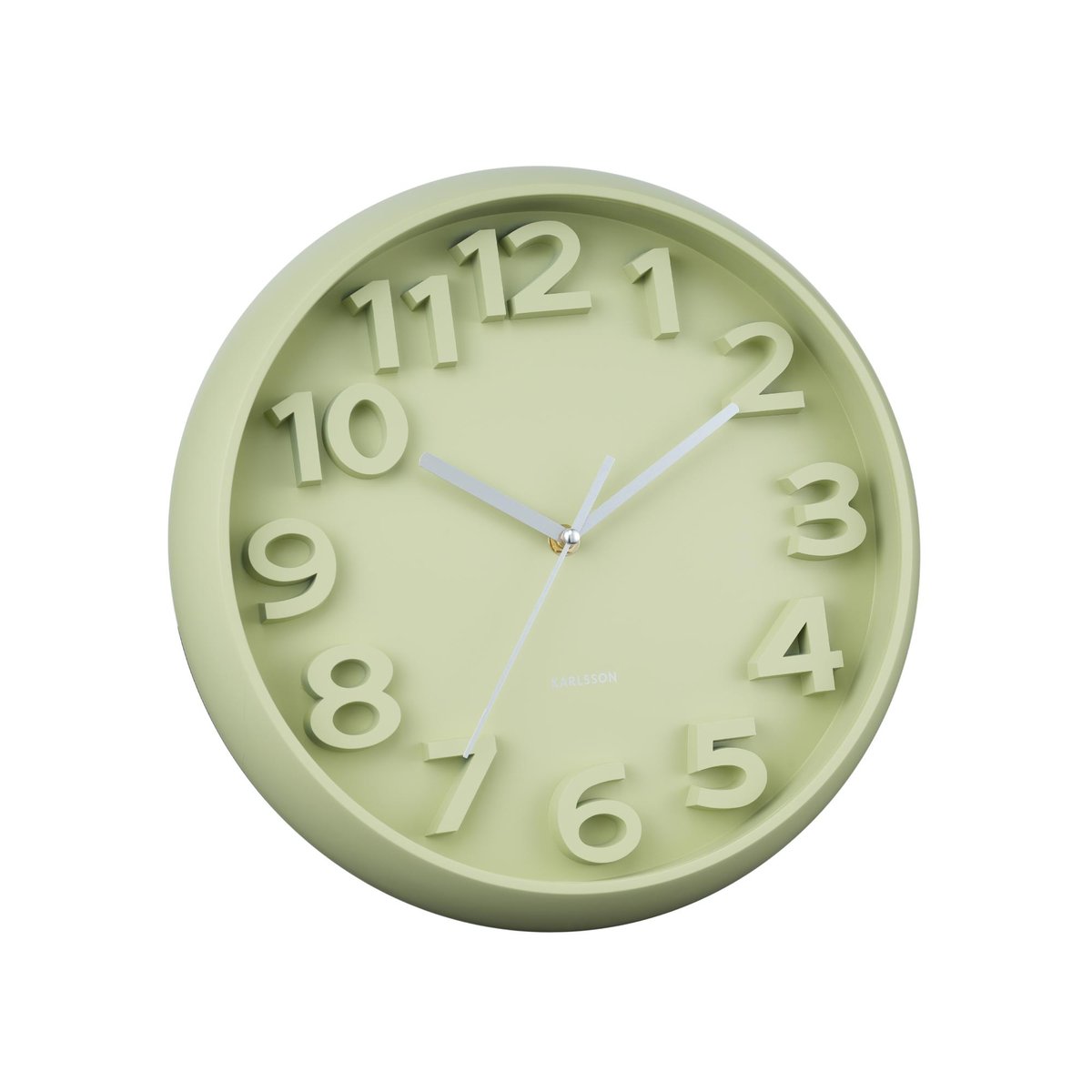 Horloge Murale Polystyrène ELEVATED CLASSIC NUMBERS thé vert, KARLSSON