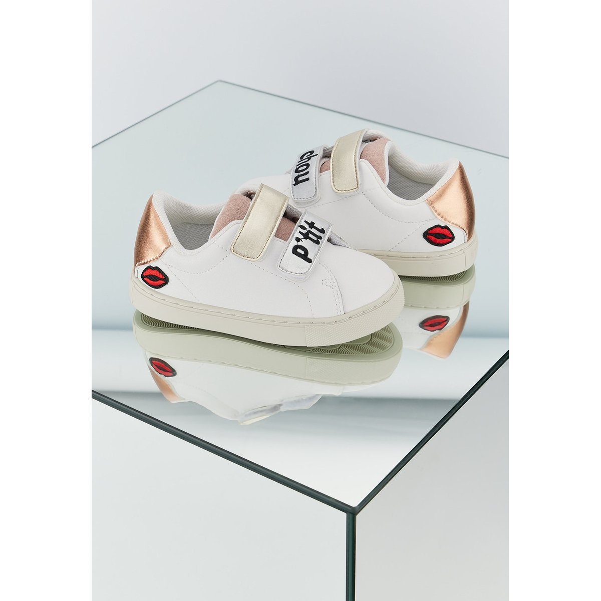 Baskets Enfant En Cuir Mini Edith P'tit Chou blanc, BONS BAISERS