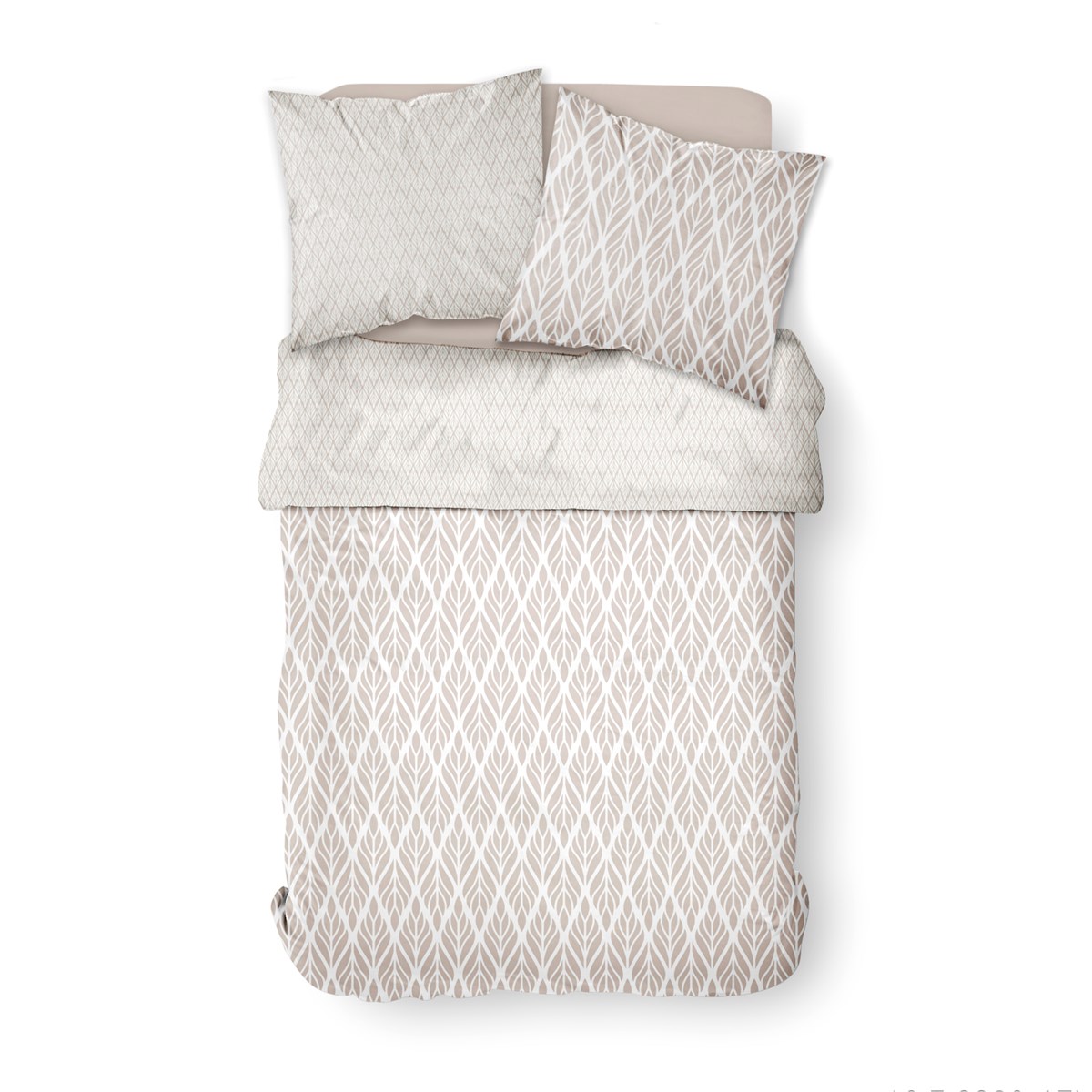 Parure de lit coton 2 personnes imprimé Floral SUNSHINE LISON beige, TODAY