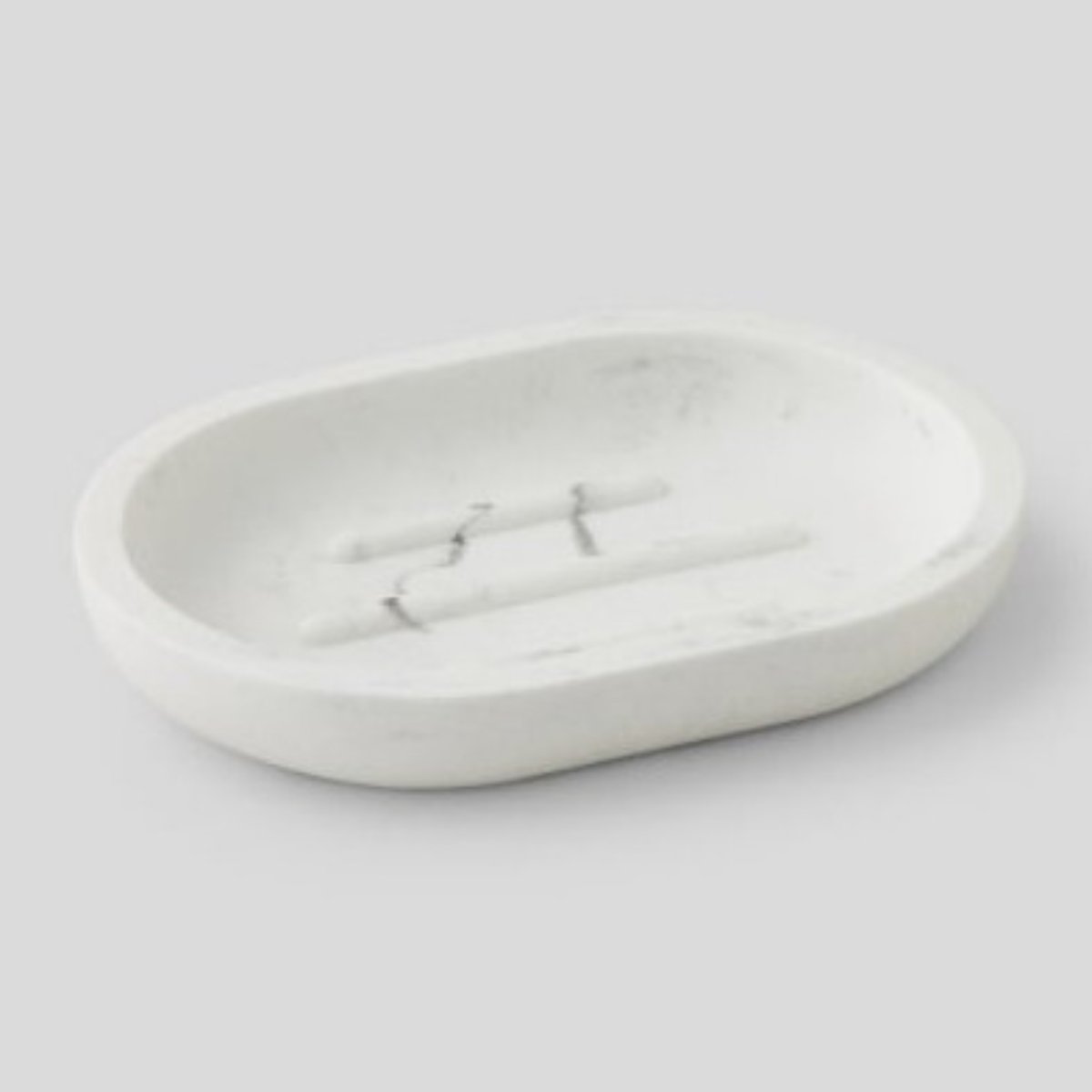 Porte savon en polyrésine effet marbre gris, MONOPRIX MAISON