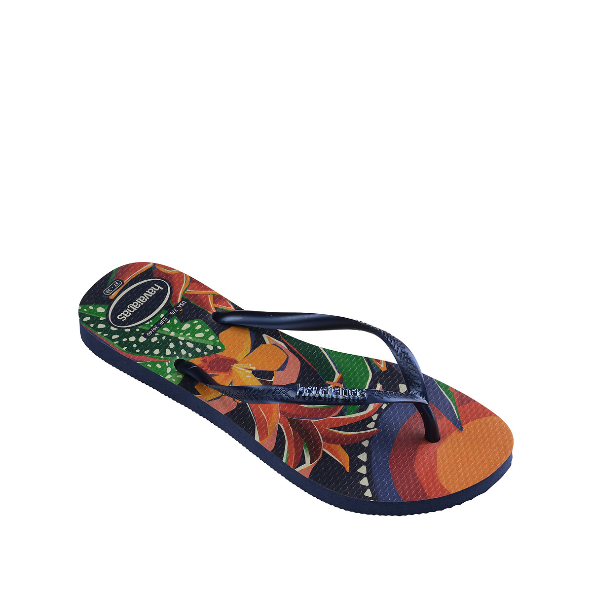 Tongs Slim Tropical bleu multicolore, HAVAIANAS