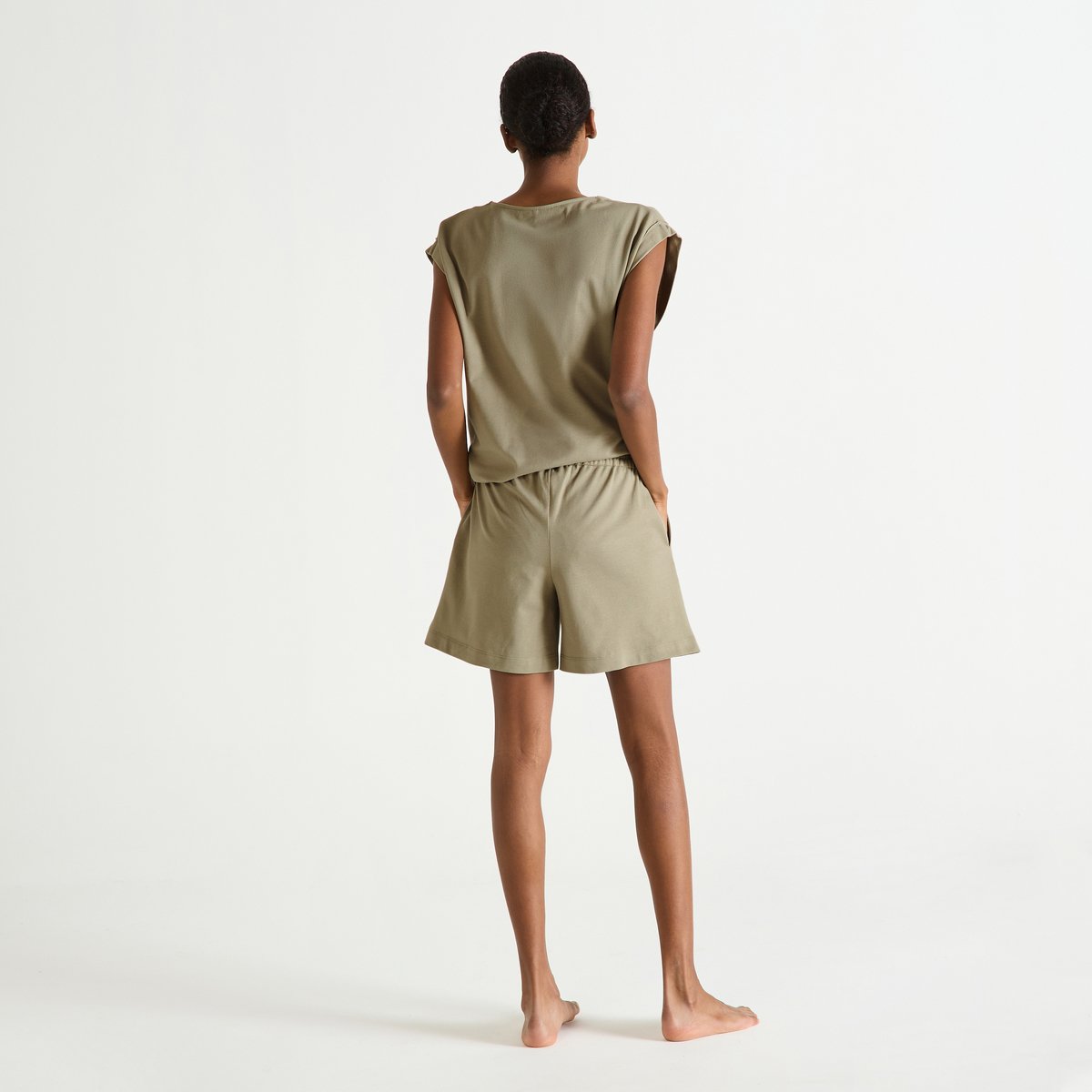 Short en coton BERTILLE kaki, LAURENCE TAVERNIER