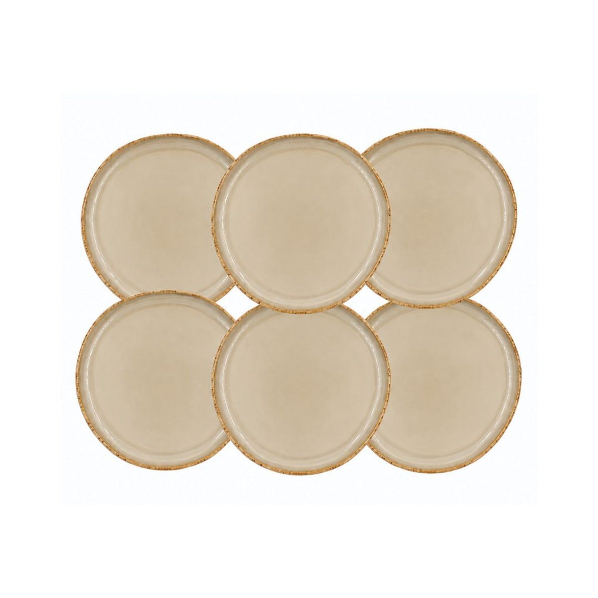Lot de 6 petites assiettes, DUNE beige, ARTIME