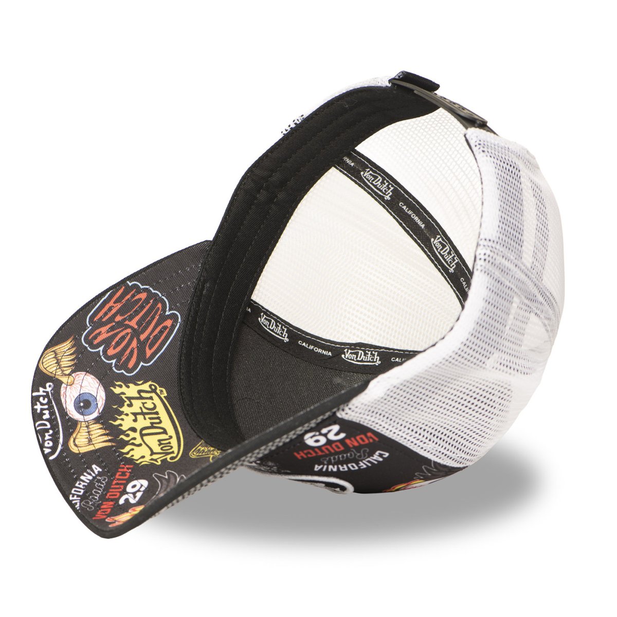 Casquette trucker SUBLI noir/blanc/rouge/orange/jaune, VON DUTCH