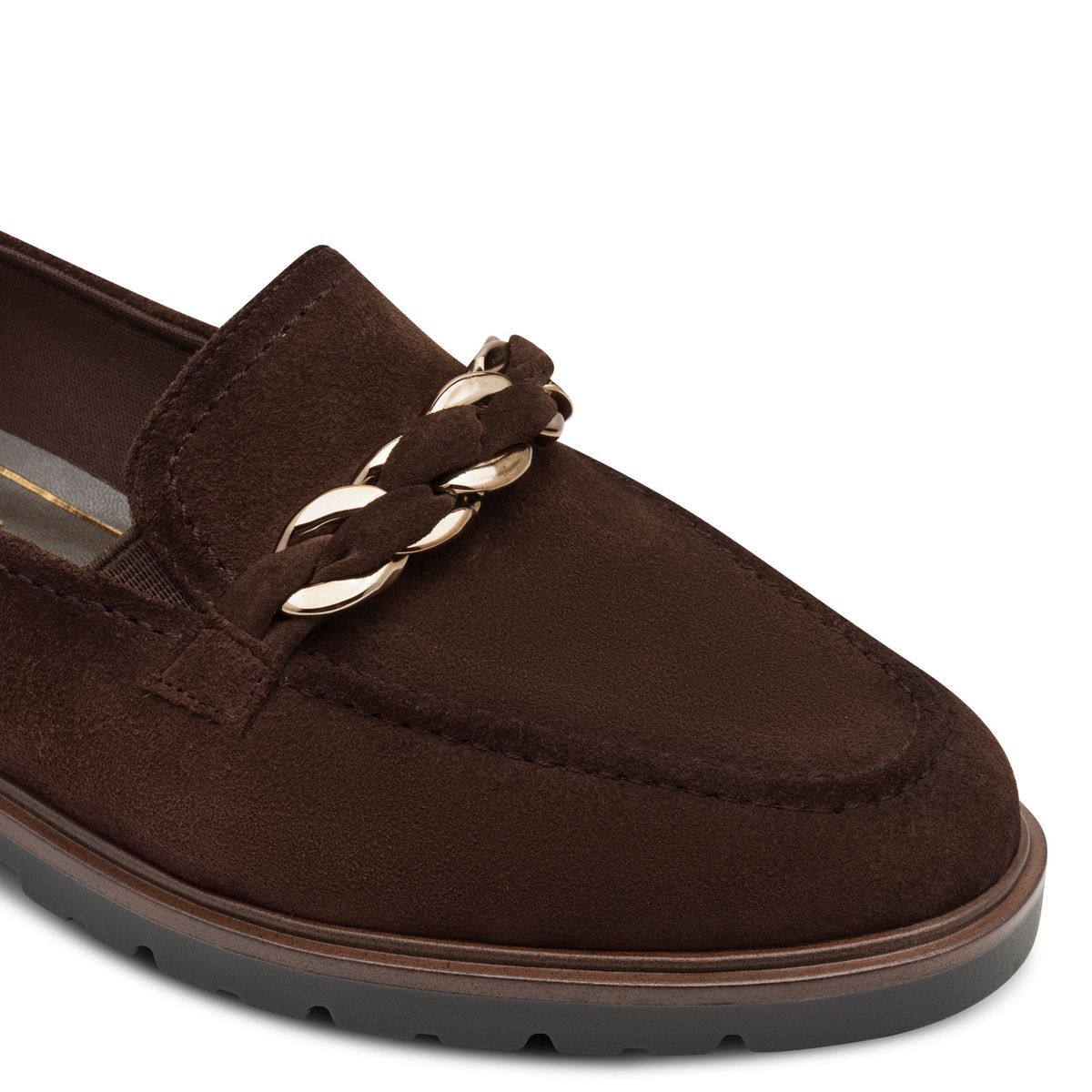 Mocassins cuir bride dessus marron mocca, TAMARIS