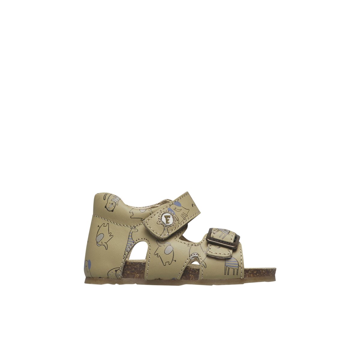 Sandales en cuir BEA gris tourterelle-, FALCOTTO