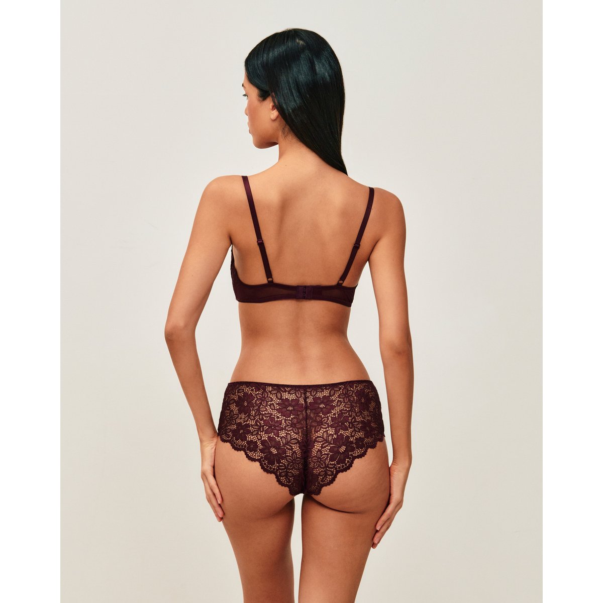 Shorty en dentelle florale FAVORIZ marron, UNDIZ