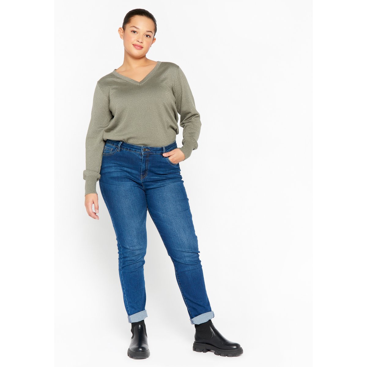 Jean slim fit dark blue, LOLALIZA