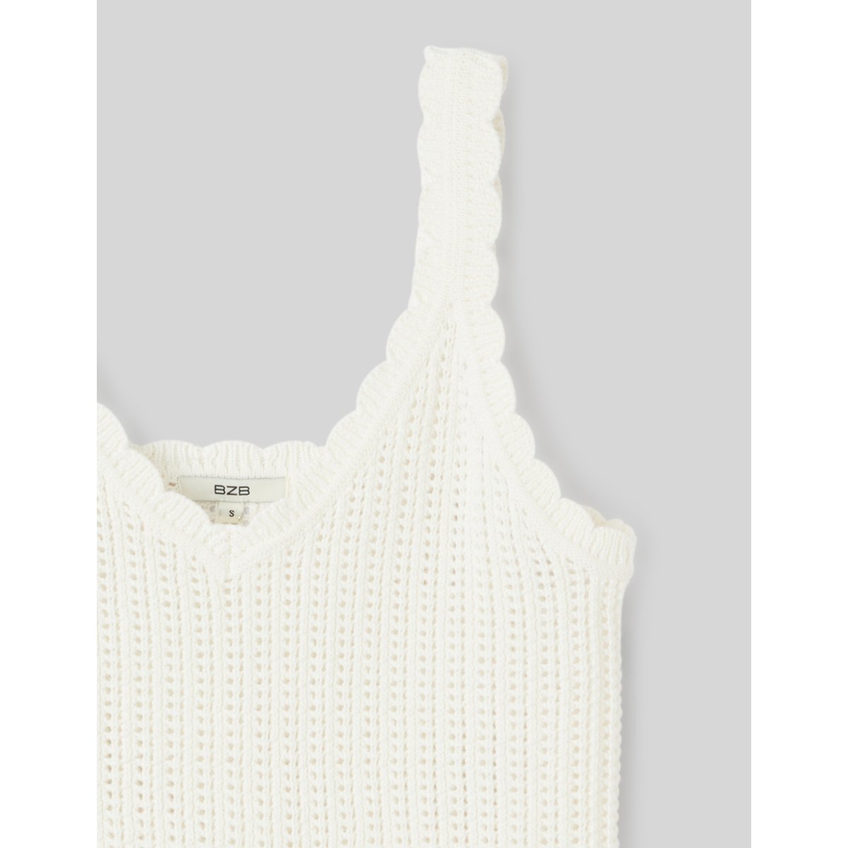 Débardeur en crochet blanc écru, BZB