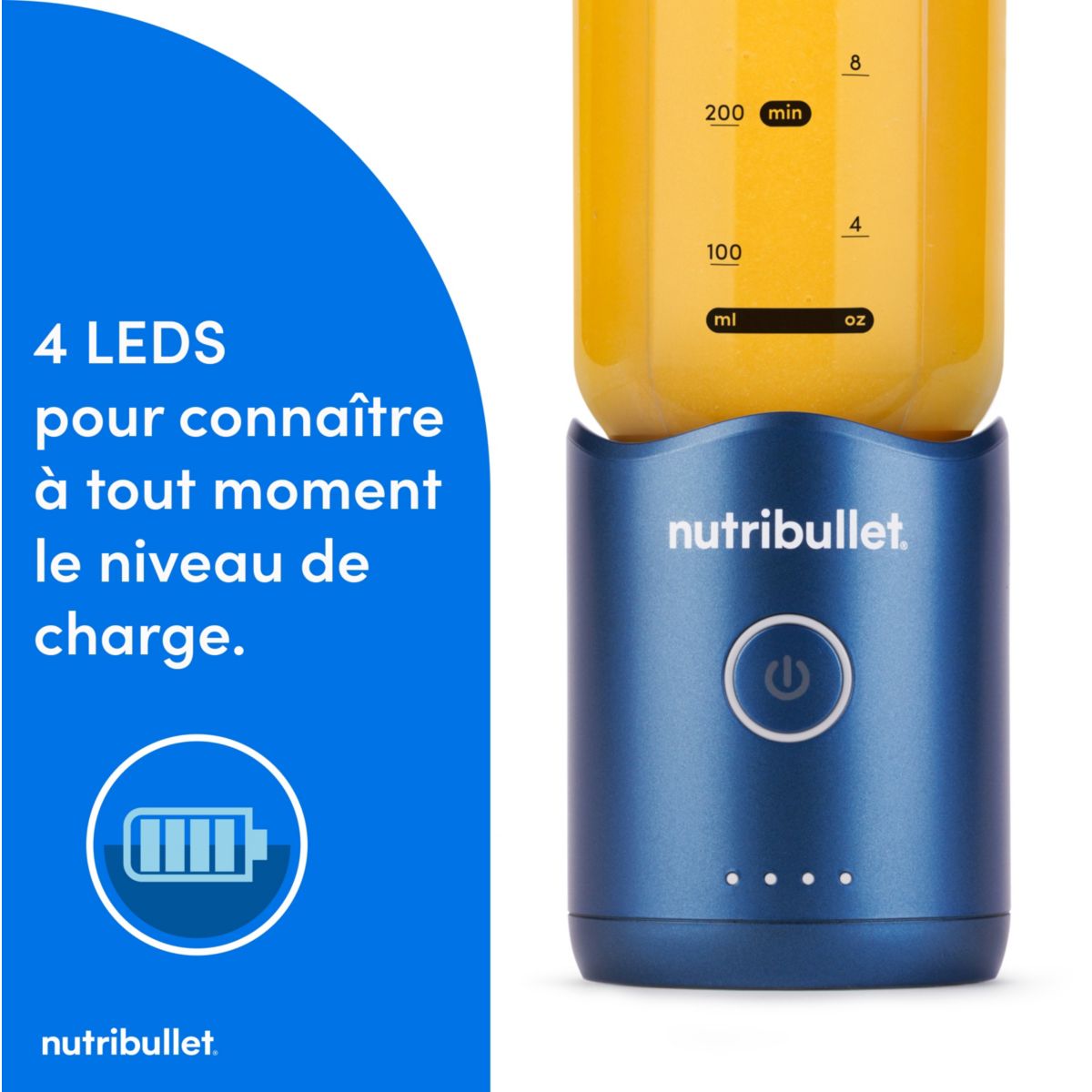 Blender portable Flex NBP013BL bleu couleur unique, NUTRIBULLET