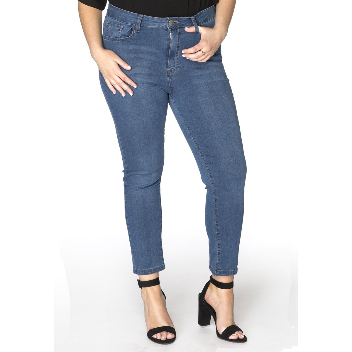 Jeans 7/8 ème bleu indigo, YOEK