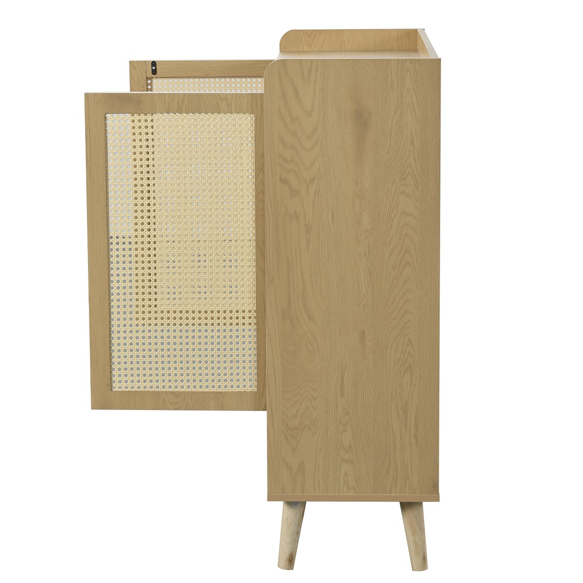Armoire de rangement avec 2 portes 7 couches Imitation chêne scandinave, MELVINB2 chêne, MEUBLES COSY