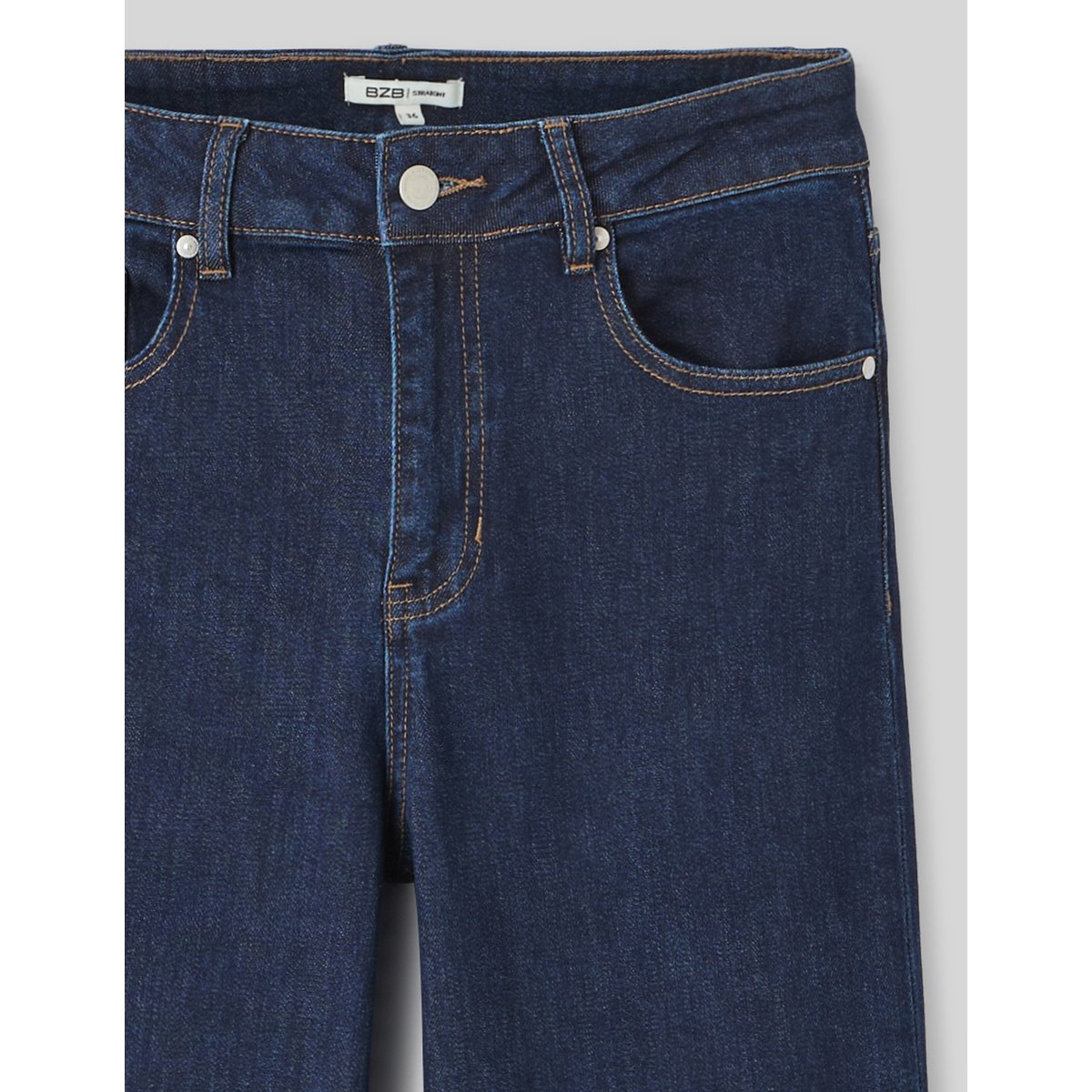 Jean straight revers bleu moyen, BZB