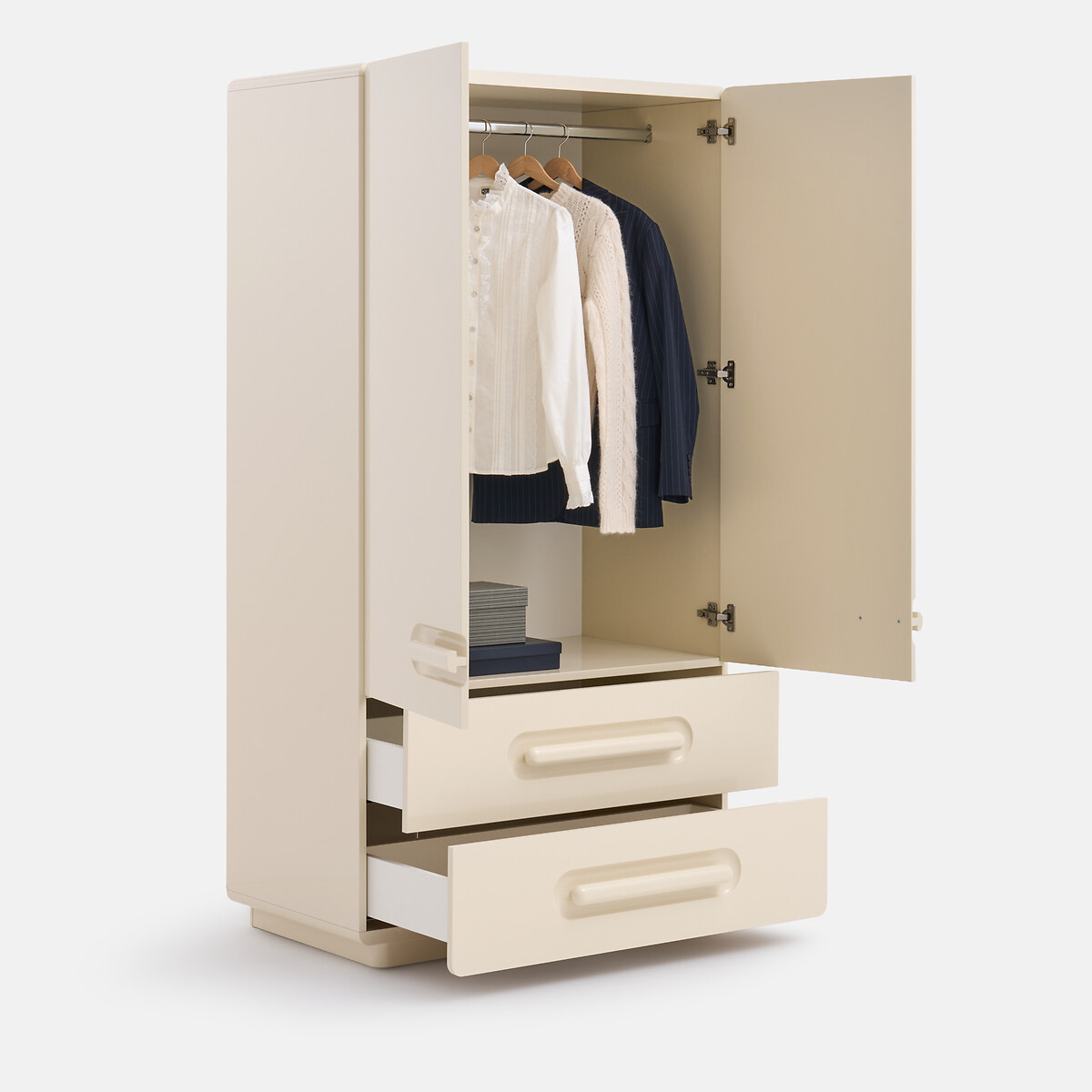 Kledingkast, 2 deuren, 2 lades, NEWCOOL ivoor, LA REDOUTE INTERIEURS