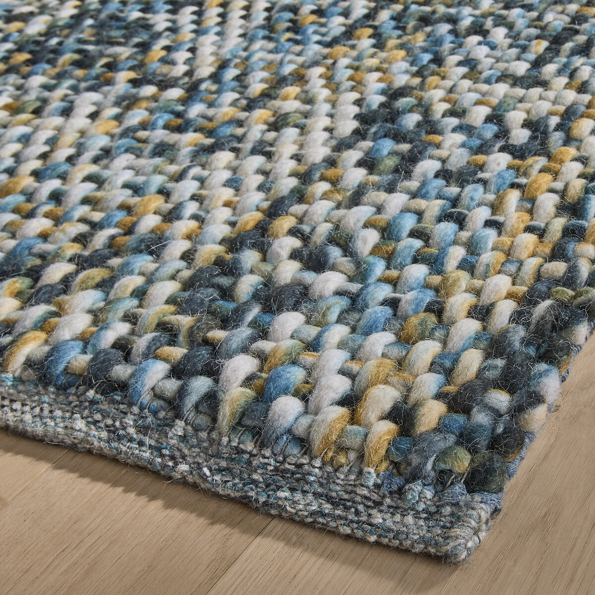 Mutanya Hand Woven Wool Rug peacock blue, AM.PM