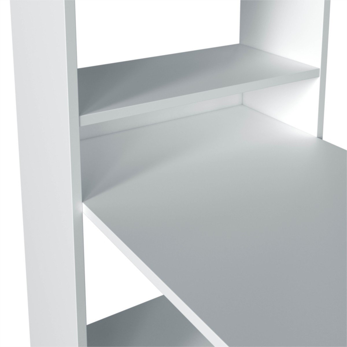 Bureau réversible avec étagère de rangement - L120 cm blanc, CALICOSY