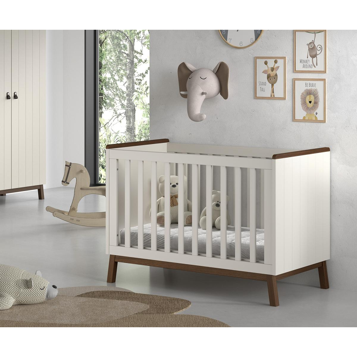 Lit Bébé sezane 60x120 clay/noix couleur unique, VIPACK