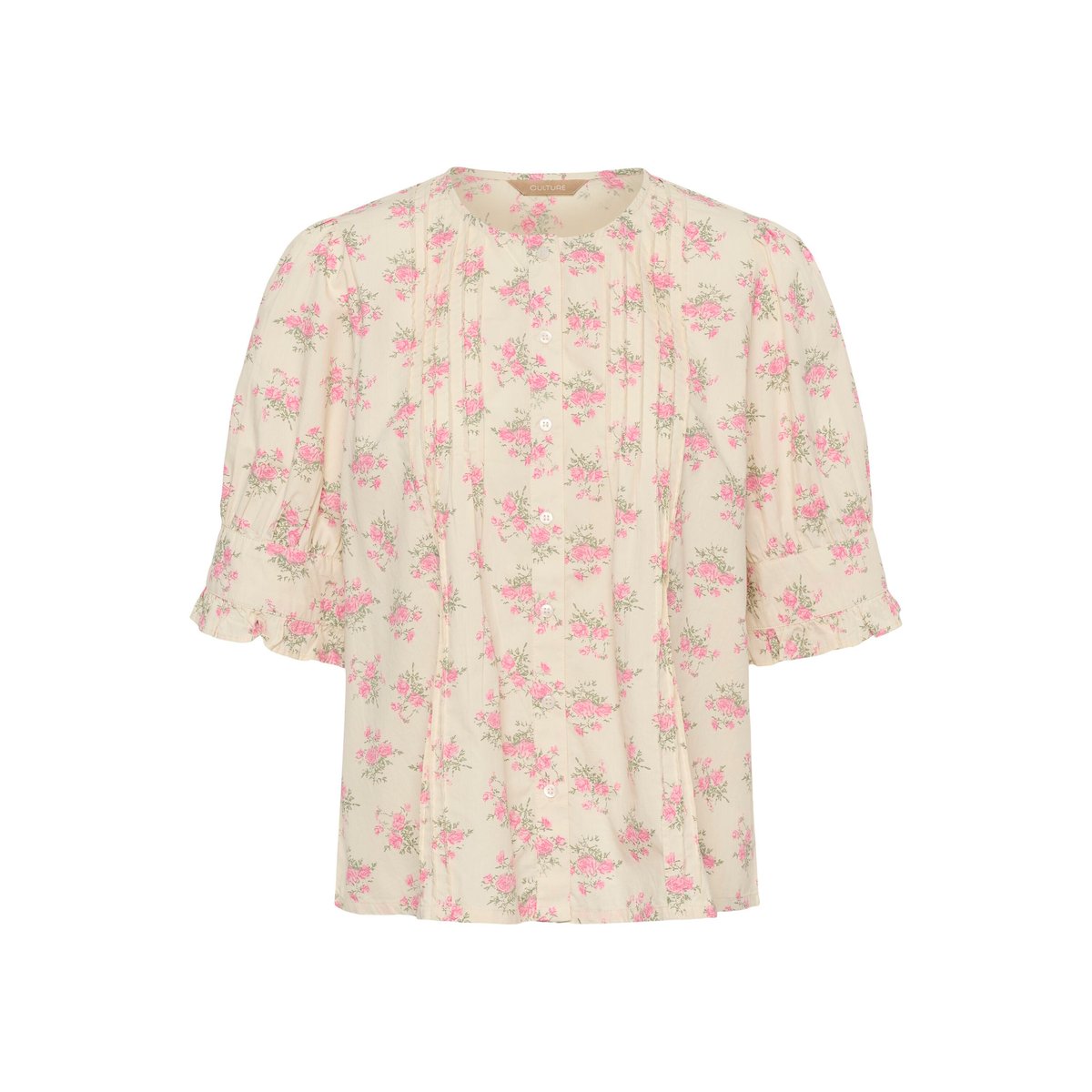 Chemise à manches courtes beige whitecap/pink flowers, CULTURE