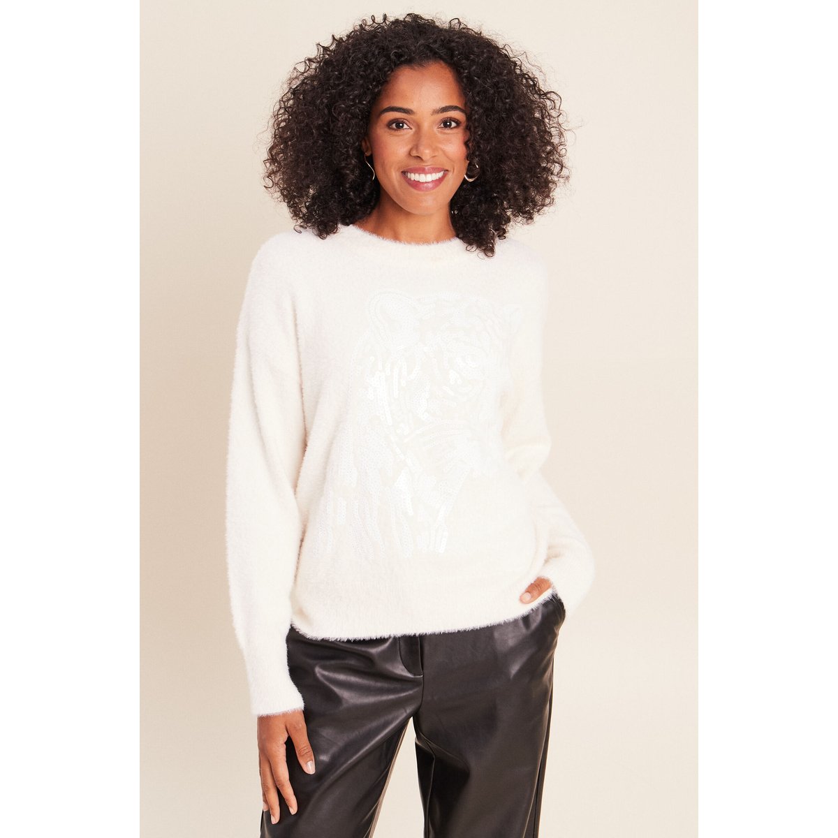 Pull col rond ecru, BREAL