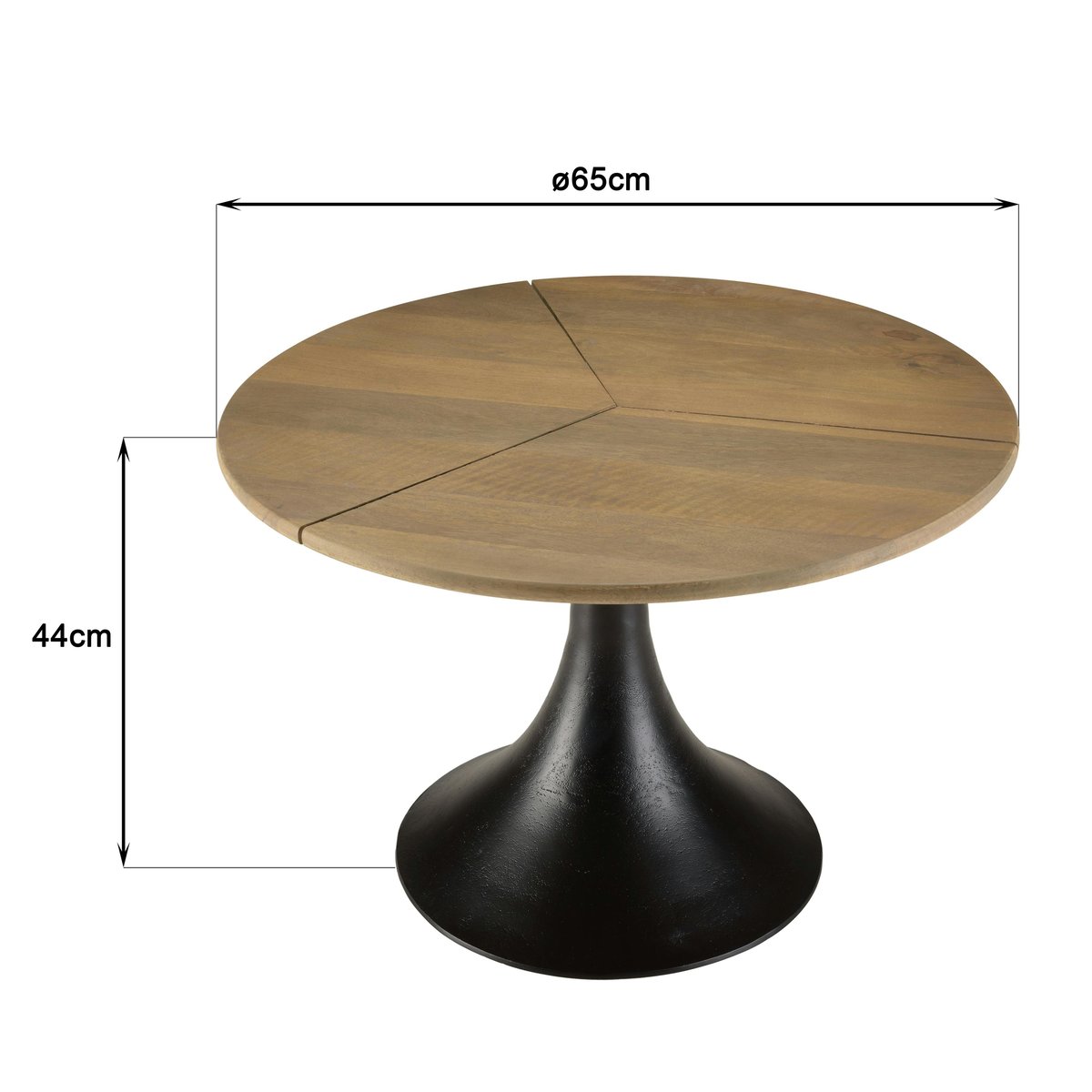Table d'appoint ronde bois dessiné pied central ZALA bois naturel, PIER IMPORT