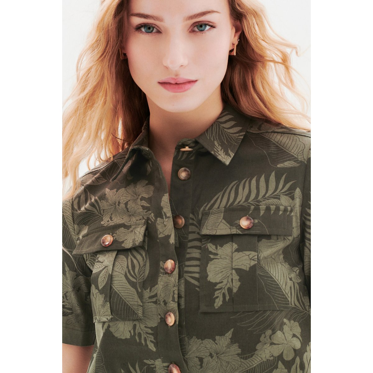 Chemise CLEO vert kaki, CAROLL