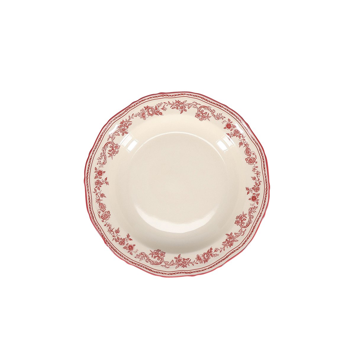 Lot de 4 assiette creuses CYRIL rouge, SP COLLECTION