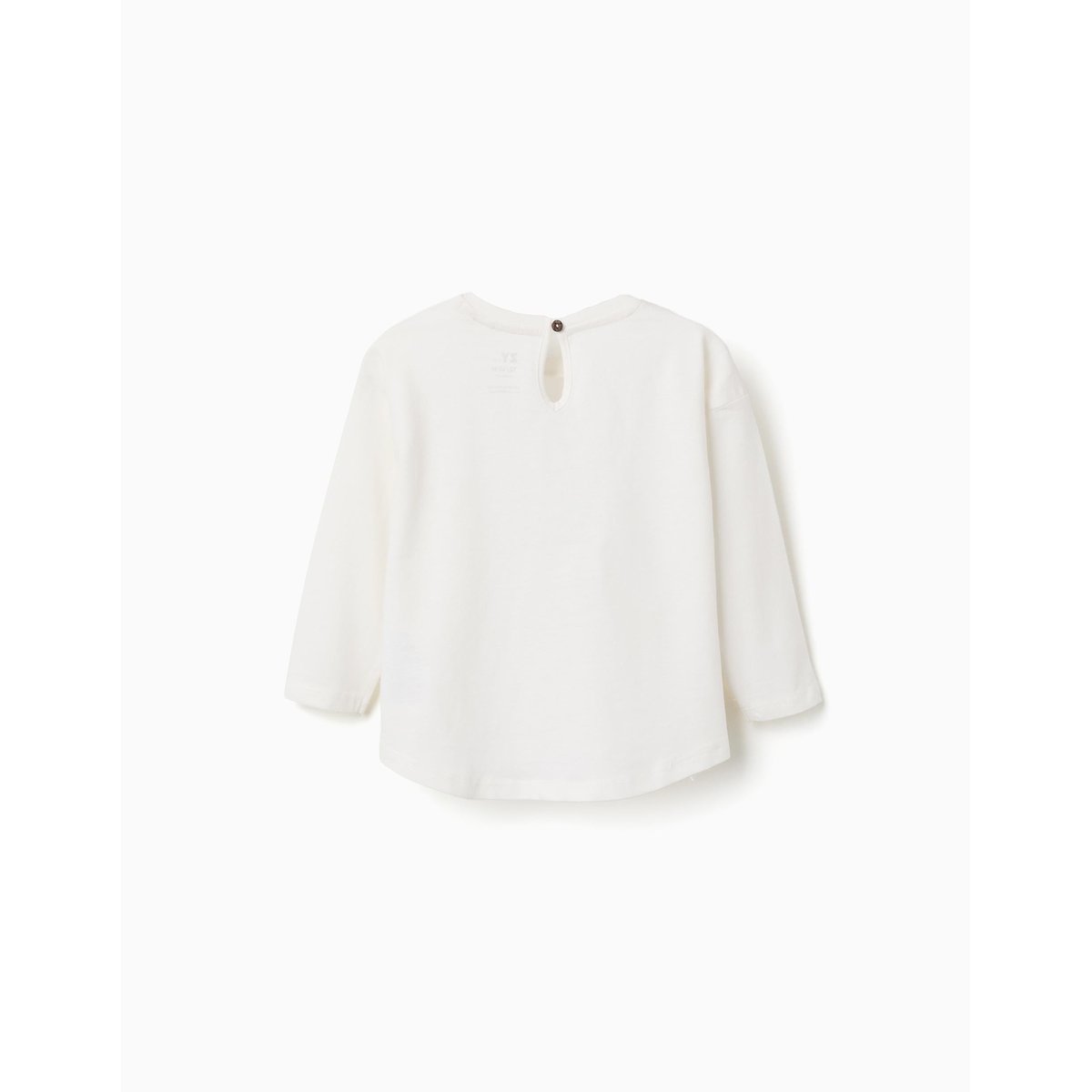 T-shirt en coton à manches longues avec cœurs imprimés blanc, ZIPPY