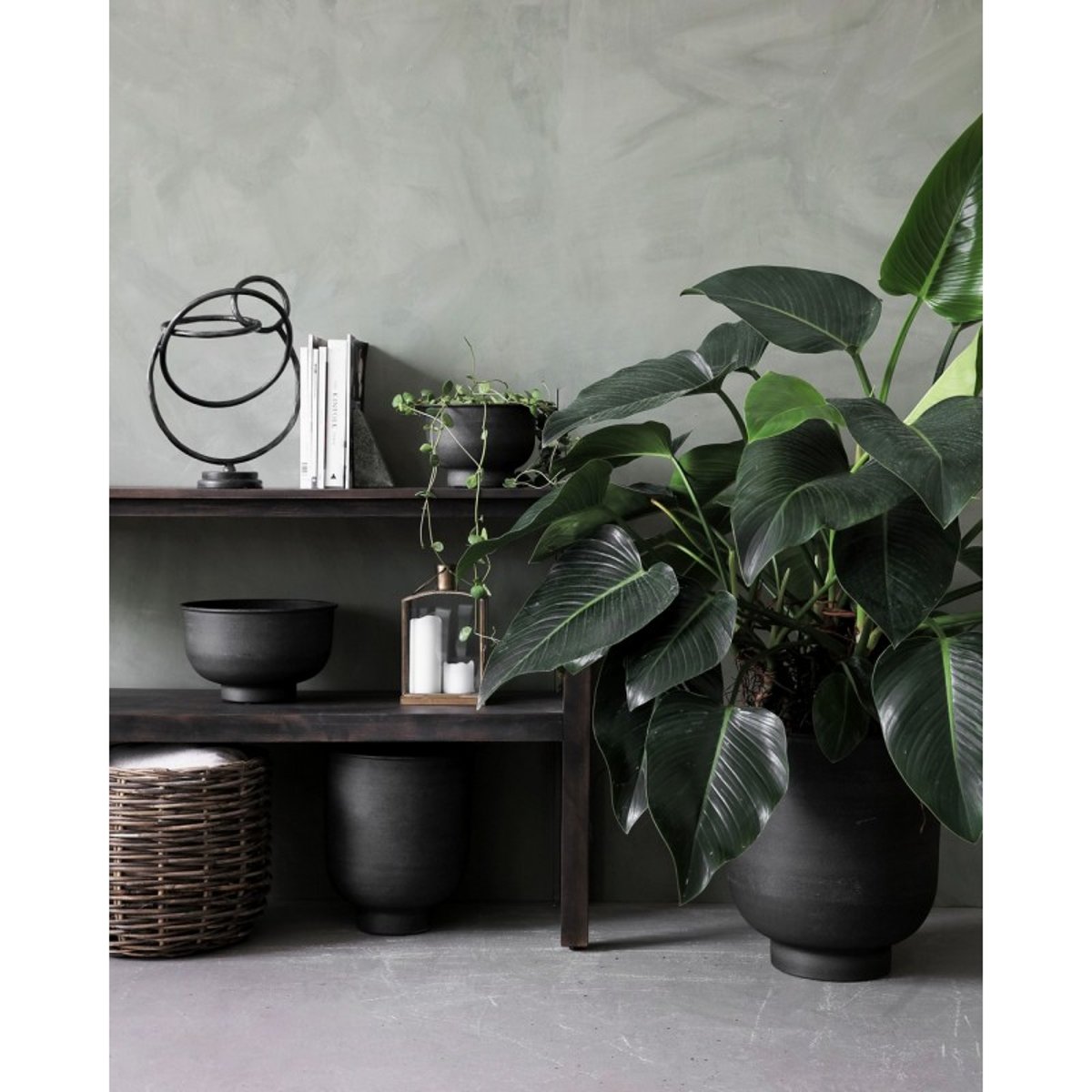 Cache-pot métal Vig (set de 2) gris foncé, HOUSE DOCTOR