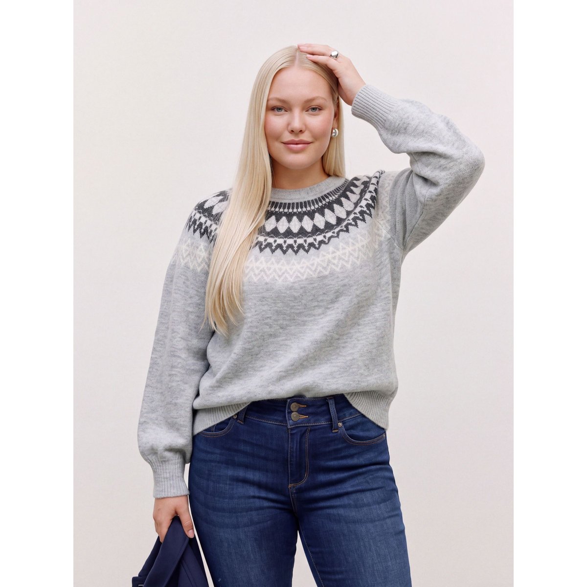 Pull En Maille light grey melange 1, VERO MODA