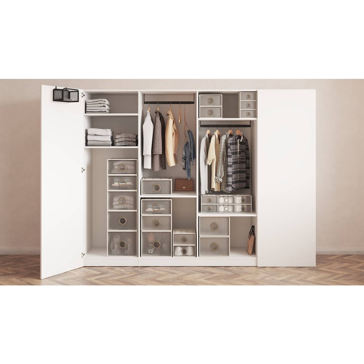 Tiroir de rangement empilable 2,5L TIDE'N STAK blanc, 5FIVE SIMPLY SMART